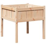 vidaXL Cache-pot de jardin Nature 70 x 70 x 70 cm Bois de pin massif
