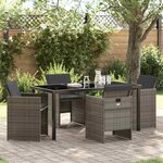 vidaXL Ensemble de salle à manger pour jardin 5 Pièces Gris polyrotin