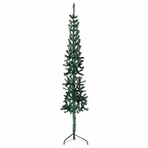 vidaXL Demi sapin de Noël artificiel mince avec support Vert 120 cm