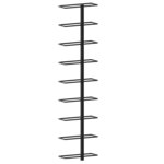 vidaXL Casier à bouteilles mural pour 9 bouteilles Noir Fer