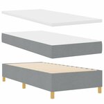 vidaXL Lit à ressort LED avec matelas Gris clair 80 x 200 cm tissu