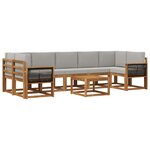 vidaXL Ensemble de canapés d'extérieur 6 Pièces Naturel et gris clair