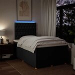 vidaXL Sommier à lattes de lit avec matelas Noir 120x200 cm Tissu