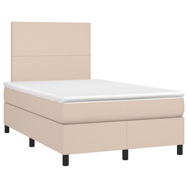 vidaXL Sommier à lattes de lit matelas cappuccino 120x190cm similicuir