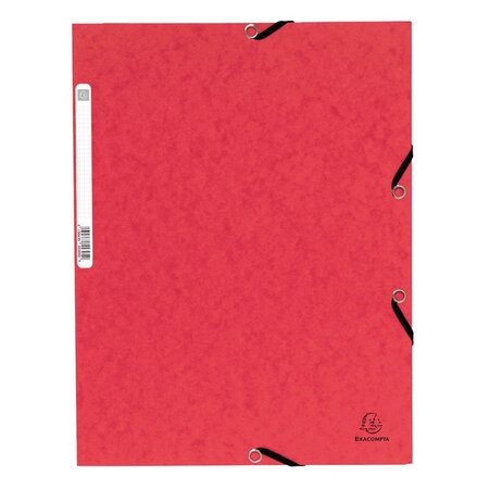 Exacompta : chemise cartonnée élastique a4 - fabriquée en france - rouge