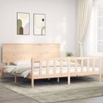 vidaXL Cadre de lit avec tête de lit 200x200 cm bois massif