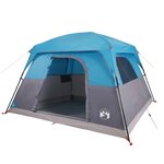 vidaXL Tente de camping de cabine 4 personnes bleu imperméable