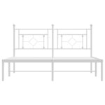 vidaXL Cadre de lit métal sans matelas et tête de lit blanc 160x200 cm