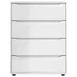 vidaXL Armoires de rangement 2 Pièces Blanc brillant 80 x 48 x 105 cm