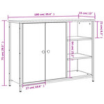 vidaXL Buffet chêne fumé 100x33x75 cm bois d'ingénierie