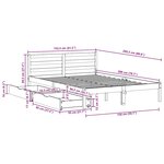 vidaXL Cadre de lit sans matelas cire marron 150x200cm bois pin massif