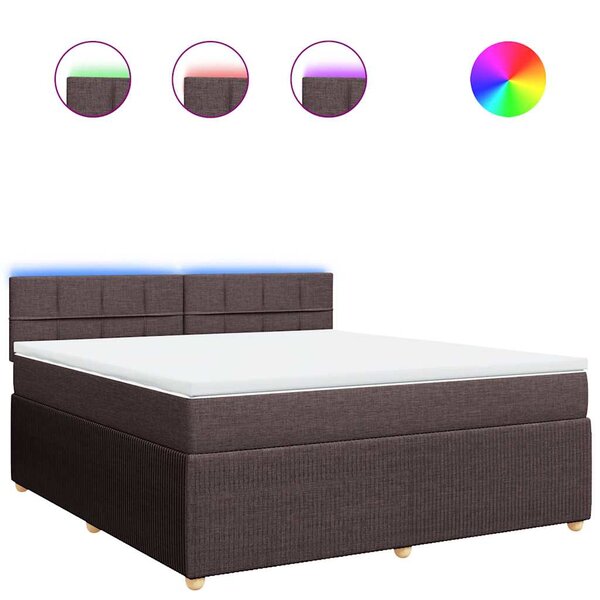 vidaXL Sommier à lattes de lit avec matelas Marron foncé 180x200 cm