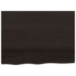 vidaXL Dessus de table marron foncé bois chêne massif traité