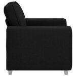 vidaXL Canapé avec coussin Noir 100 x 77 x 82 cm tissu