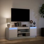 vidaXL Meuble TV avec LED blanc 139 5x34x50 cm bois d'ingénierie