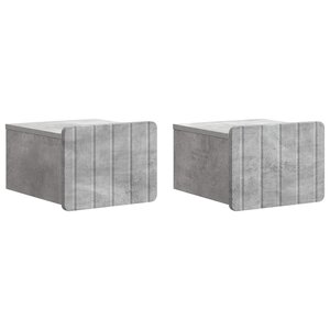 vidaXL Cabinet de chevet mural 2 Pièces Gris béton 33 x 34 5 x 24 cm