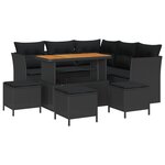 vidaXL Ensemble de jardin de 9 pièces avec coussins en rotin noir