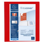 Classeur pp personnalisable kreacover - 4 anneaux en d 50mm - a4 maxi - rouge - x 10 - exacompta