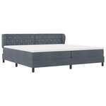 Lit Box Spring vidaXL avec Matelas Gris Foncé 200x200 cm en Velours