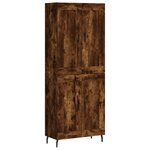 vidaXL Buffet haut Chêne fumé 69 5x34x180 cm Bois d'ingénierie