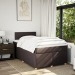 vidaXL Sommier à lattes de lit et matelas marron foncé 120x190cm tissu