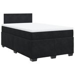 vidaXL Sommier à lattes de lit avec matelas Noir 120x200 cm Velours
