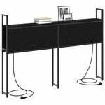vidaXL Headboard de Rangement avec Station de Charge Chêne noir 140 cm