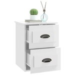 vidaXL Tables de chevet murales 2 Pièces blanc brillant 41 5x36x53 cm