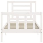 vidaXL Cadre de lit et tête de lit blanc 100x200 cm bois massif