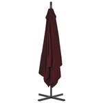 vidaXL Parasol de jardin en porte-à-faux mât en acier rouge bordeaux