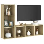 vidaXL Meubles TV 2 Pièces Chêne sonoma 107x35x37 cm Bois d'ingénierie