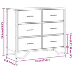 vidaXL Commode chêne fumé 91x35 5x74 5 cm bois d'ingénierie