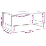 vidaXL Table basse chêne artisanal 90x50x36 5 cm bois d'ingénierie