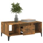 vidaXL Table basse Chêne fumé 90x50x36 5 cm Bois d'ingénierie