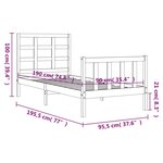 vidaXL Cadre de lit sans matelas 90x190 cm bois de pin massif