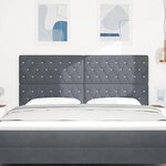 vidaXL Tête de Lit LED Argyle Manuel Gris foncé 90 cm Velours