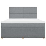 vidaXL Sommier à lattes de lit avec matelas Gris clair 180x200cm Tissu
