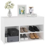 vidaXL Banc à chaussures Blanc 80x30x45 cm Bois d’ingénierie