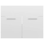 vidaXL Ensemble de meubles de salle de bain Blanc brillant Aggloméré