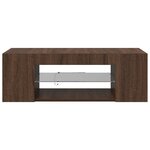 vidaXL Meuble TV avec lumières LED Chêne marron 90x39x30 cm