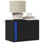 vidaXL Tables de chevet murales avec lumières LED 2 Pièces noir
