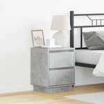 vidaXL Table de chevet avec lumières LED Béton gris 39x34 5x50 cm