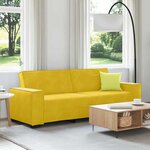 vidaXL Canapé à 3 places Jaune 220x78x84 cm Velours
