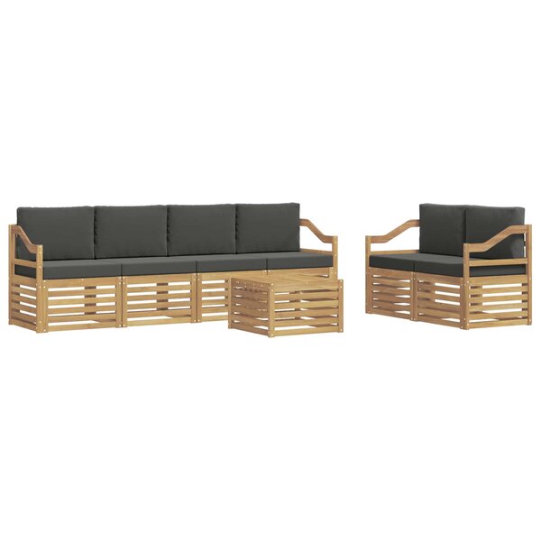 vidaXL Ensemble de canapés d'extérieur 7 pc Blanc et anthracite