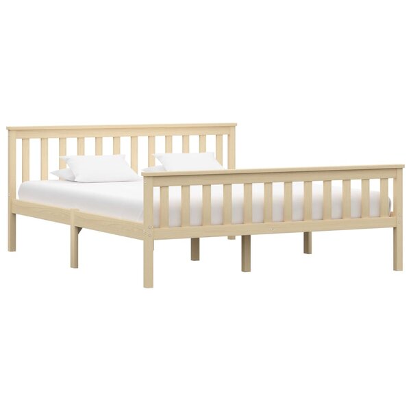 vidaXL Cadre de lit bois clair bois de pin massif 160x200 cm