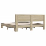 vidaXL Cadre de lit chêne sonoma 180x200 cm bois d'ingénierie et métal