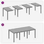 vidaXL Ensemble de salle à manger de jardin de 7 pièces avec coussins Gris clair Poly Rotin