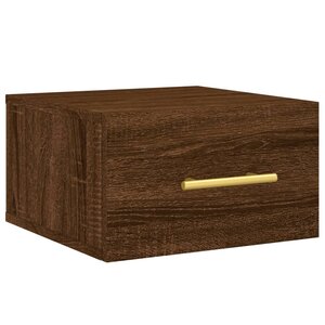 vidaXL Table de chevet murale chêne marron 35x35x20 cm