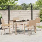 vidaXL Ensemble de salle à manger pour jardin 5 Pièces Beige polyrotin