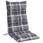 vidaXL Coussins de chaise à dossier haut lot de 4 motif carreaux gris